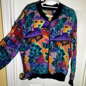 1980's Katheryn Deene Block Print Jacket-